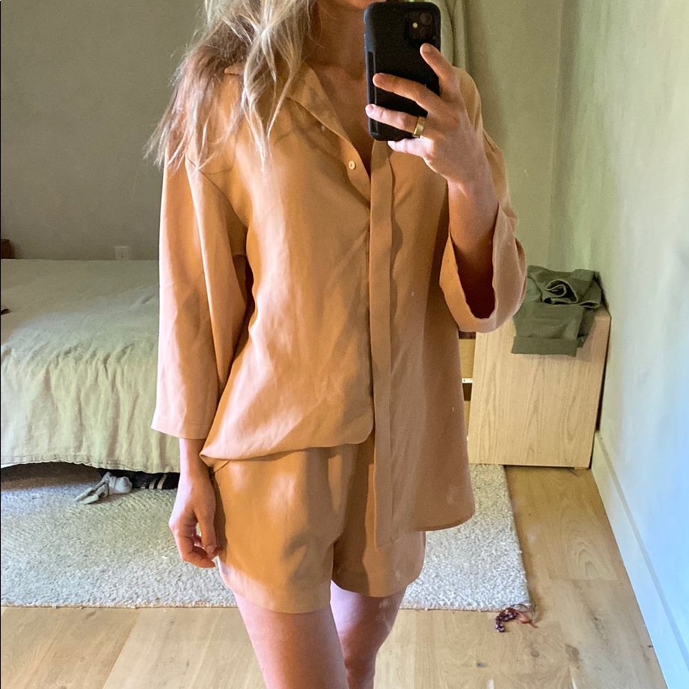 Women's Tan Pajama Set